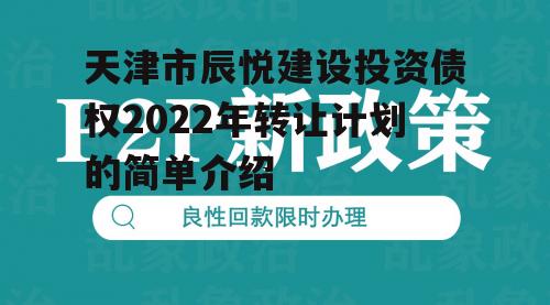 天津市辰悦建设投资债权2022年转让计划的简单介绍