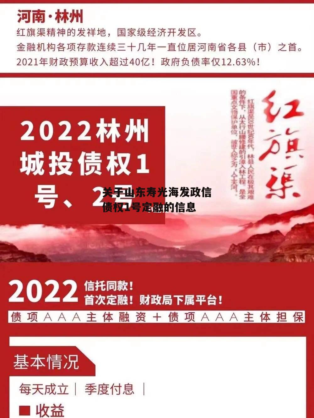 关于山东寿光海发政信债权1号定融的信息