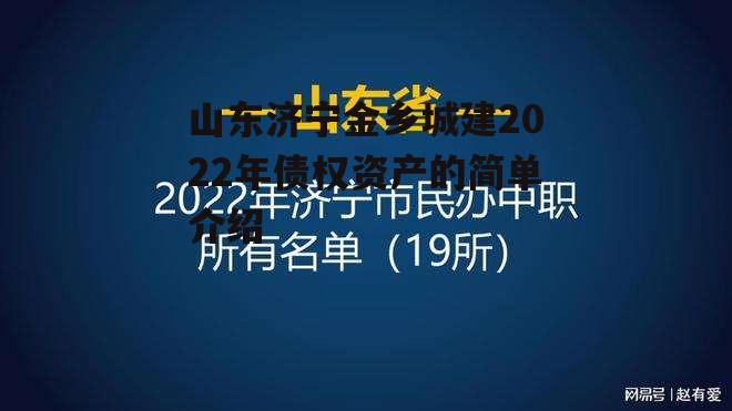 山东济宁金乡城建2022年债权资产的简单介绍