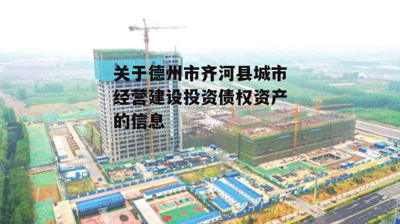 关于德州市齐河县城市经营建设投资债权资产的信息