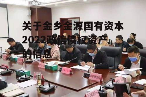 关于金乡金源国有资本2022政信债权资产的信息