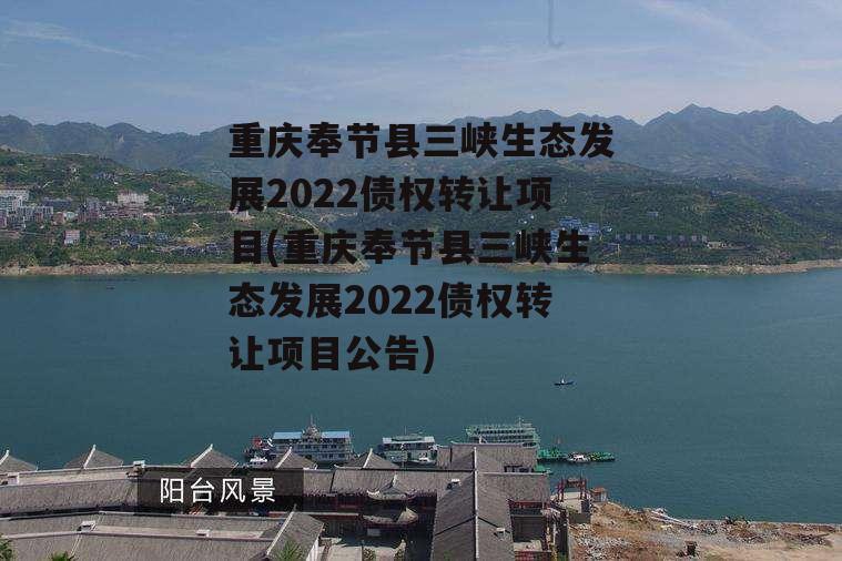 重庆奉节县三峡生态发展2022债权转让项目(重庆奉节县三峡生态发展2022债权转让项目公告)