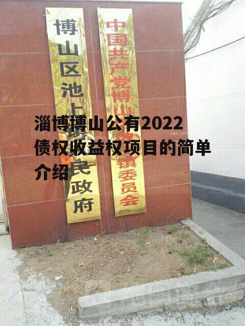 淄博博山公有2022债权收益权项目的简单介绍