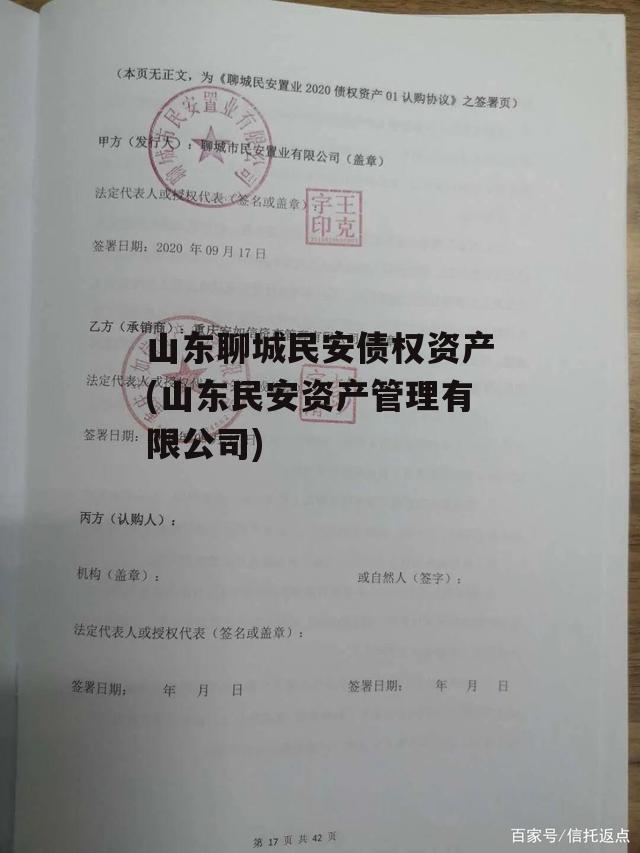 山东聊城民安债权资产(山东民安资产管理有限公司)