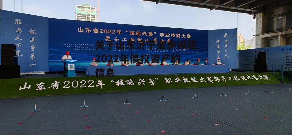 关于山东济宁金乡城建2022年债权资产的信息