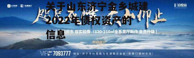 关于山东济宁金乡城建2022年债权资产的信息