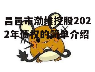 昌邑市渤维控股2022年债权的简单介绍