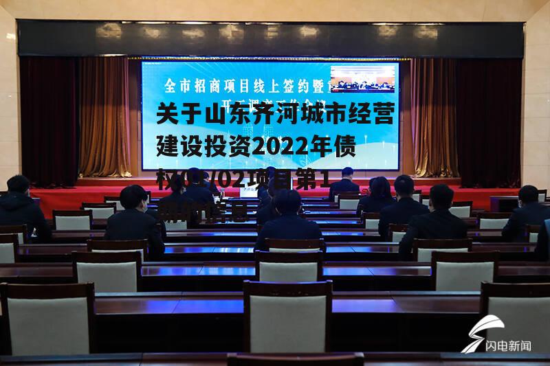 关于山东齐河城市经营建设投资2022年债权01/02项目第1期的信息