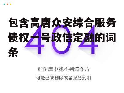 包含高唐众安综合服务债权一号政信定融的词条