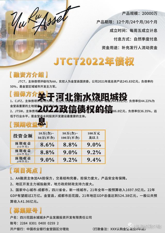 关于河北衡水饶阳城投2022政信债权的信息