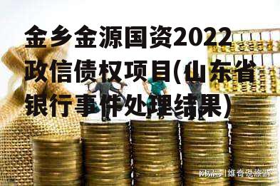 金乡金源国资2022政信债权项目(山东省银行事件处理结果)