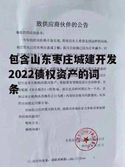 包含山东枣庄城建开发2022债权资产的词条