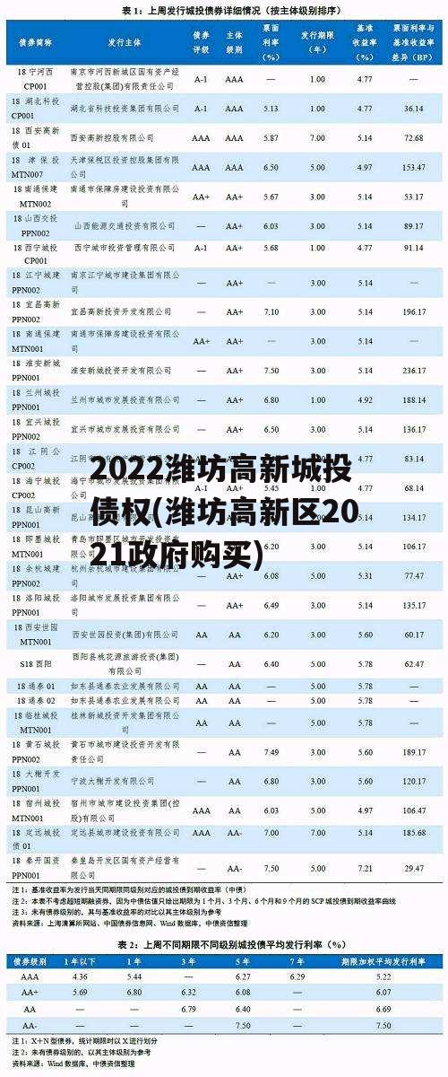 2022潍坊高新城投债权(潍坊高新区2021政府购买)