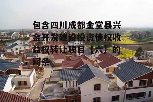 包含四川成都金堂县兴金开发建设投资债权收益权转让项目【六】的词条