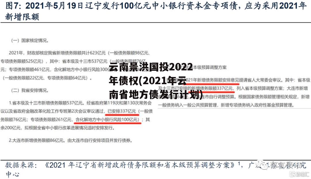 云南景洪国投2022年债权(2021年云南省地方债发行计划)