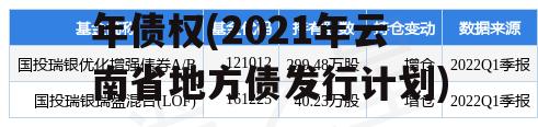 云南景洪国投2022年债权(2021年云南省地方债发行计划)