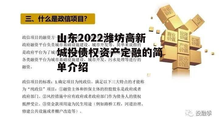 山东2022潍坊高新城投债权资产定融的简单介绍