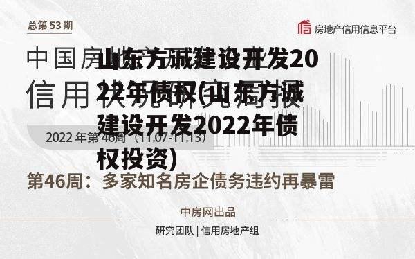 山东方诚建设开发2022年债权(山东方诚建设开发2022年债权投资)