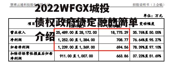 2022WFGX城投债权政府债定融的简单介绍