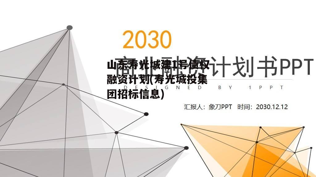 山东寿光城建1号债权融资计划(寿光城投集团招标信息)