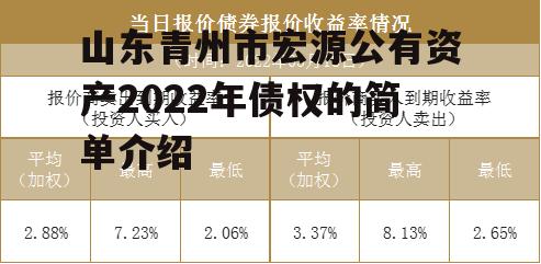 山东青州市宏源公有资产2022年债权的简单介绍