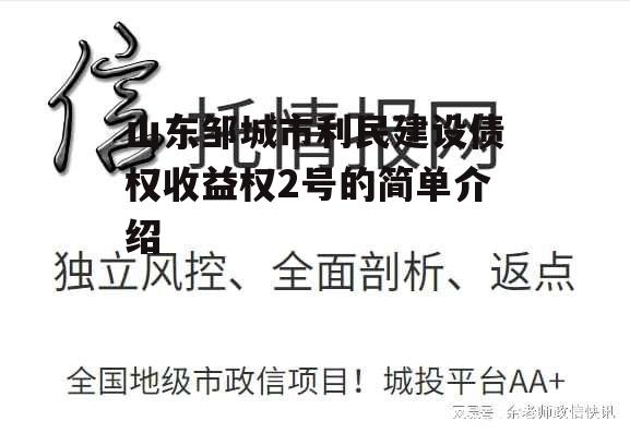 山东邹城市利民建设债权收益权2号的简单介绍