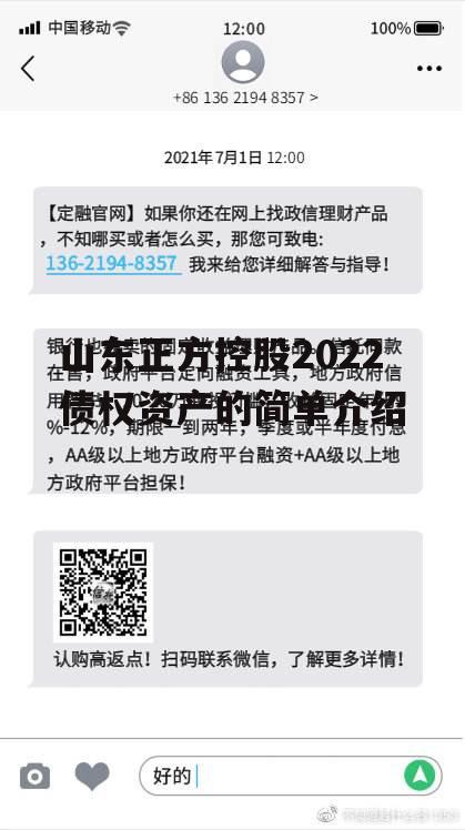 山东正方控股2022债权资产的简单介绍