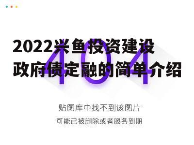 2022兴鱼投资建设政府债定融的简单介绍