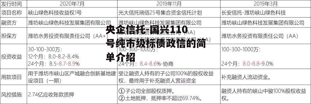 央企信托-国兴110号纯市级标债政信的简单介绍