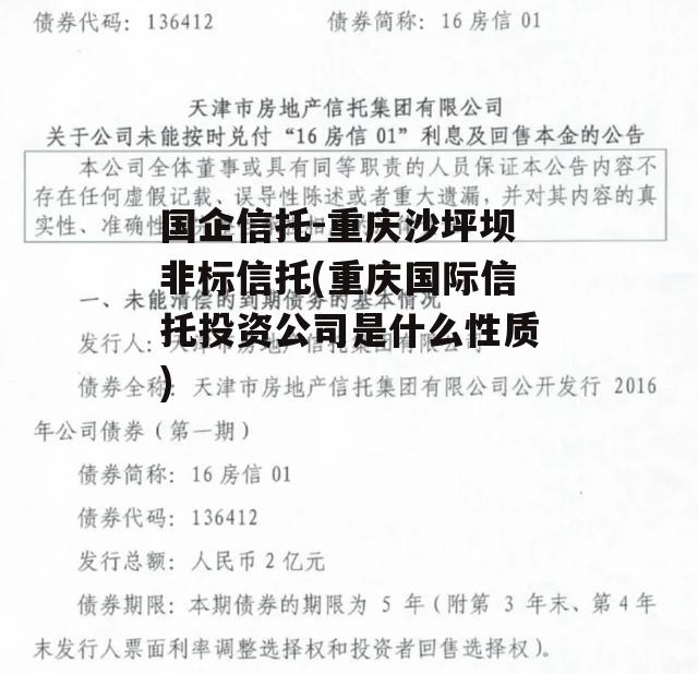 国企信托-重庆沙坪坝非标信托(重庆国际信托投资公司是什么性质)