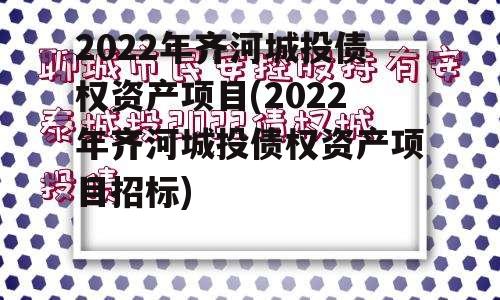 2022年齐河城投债权资产项目(2022年齐河城投债权资产项目招标)