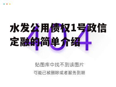 水发公用债权1号政信定融的简单介绍