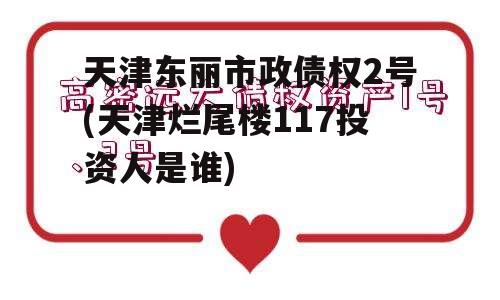 天津东丽市政债权2号(天津烂尾楼117投资人是谁)