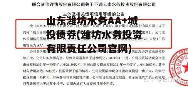 山东潍坊水务AA+城投债券(潍坊水务投资有限责任公司官网)