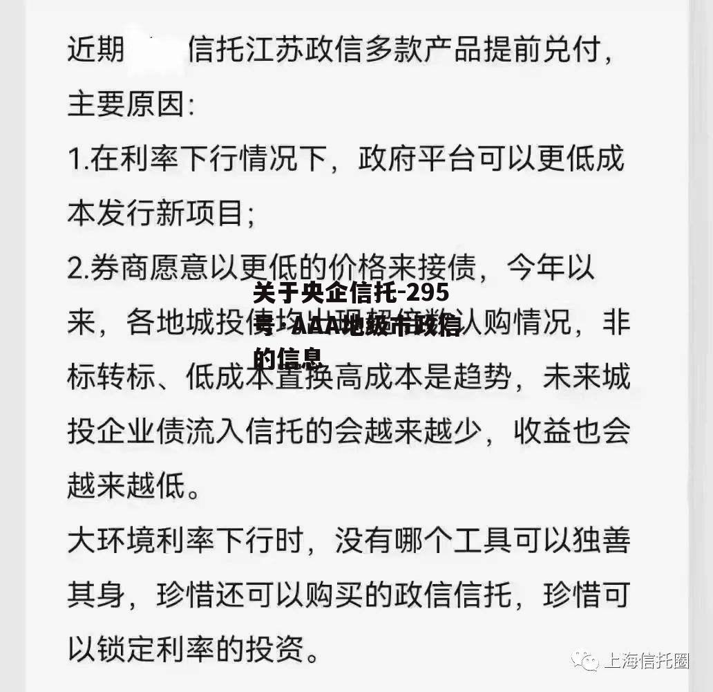 关于央企信托-295号·AAA地级市政信的信息