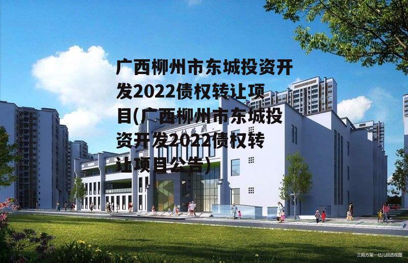 广西柳州市东城投资开发2022债权转让项目(广西柳州市东城投资开发2022债权转让项目公告)