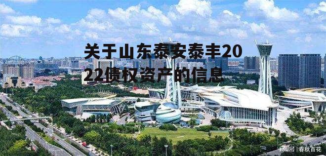 关于山东泰安泰丰2022债权资产的信息