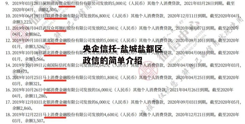 央企信托-盐城盐都区政信的简单介绍