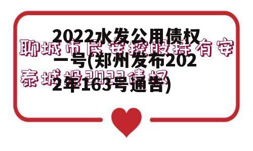 2022水发公用债权一号(郑州发布2022年163号通告)