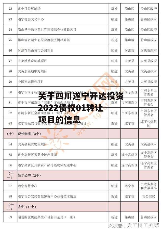 关于四川遂宁开达投资2022债权01转让项目的信息