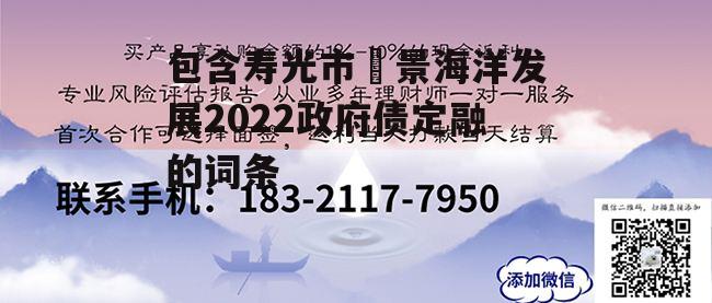 包含寿光市昇景海洋发展2022政府债定融的词条