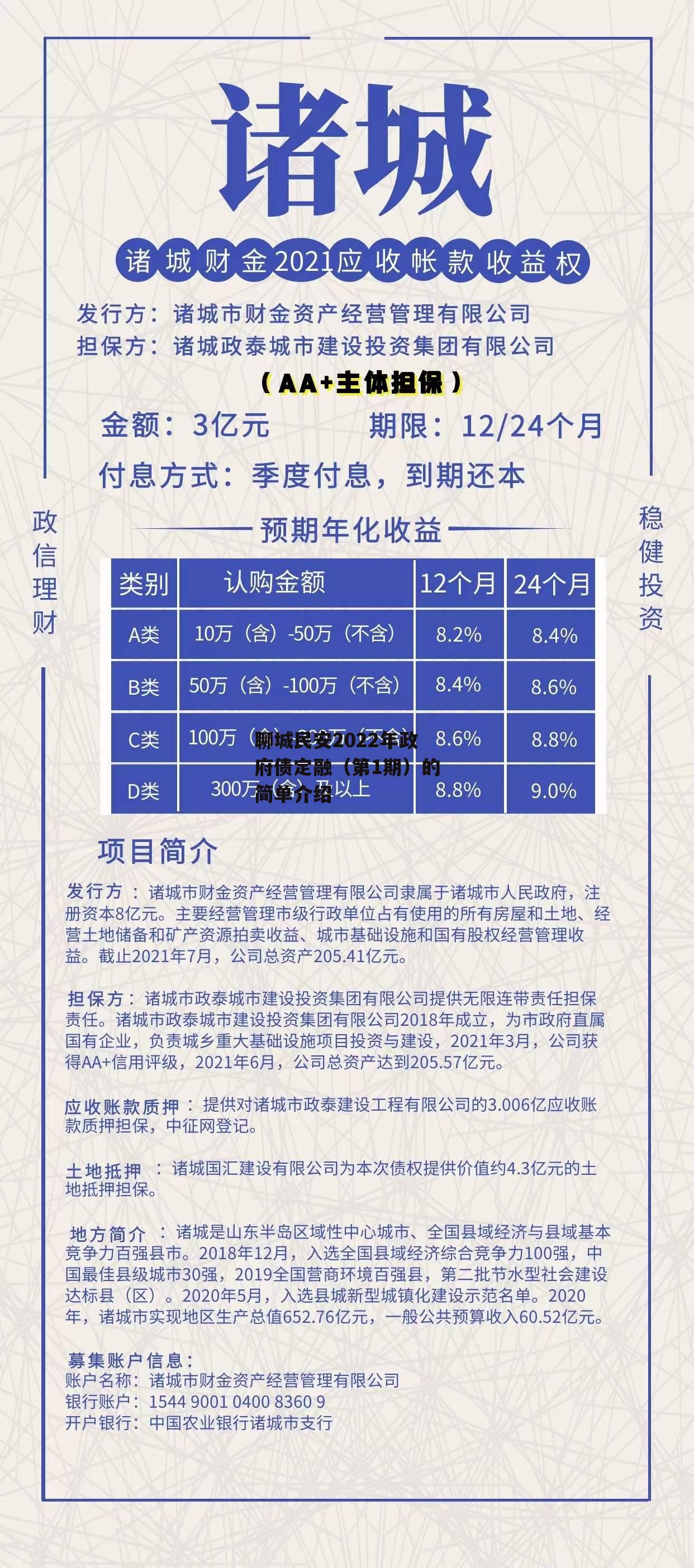 聊城民安2022年政府债定融（第1期）的简单介绍