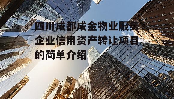 四川成都成金物业服务企业信用资产转让项目的简单介绍