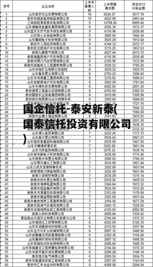 国企信托-泰安新泰(国泰信托投资有限公司)