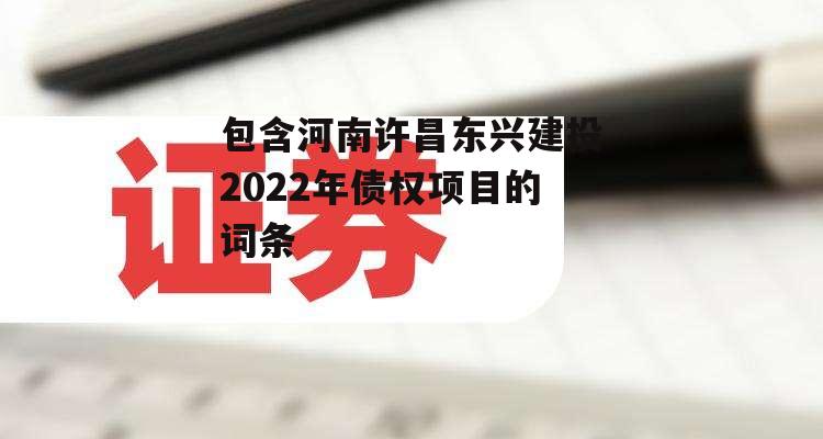 包含河南许昌东兴建投2022年债权项目的词条