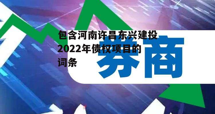 包含河南许昌东兴建投2022年债权项目的词条