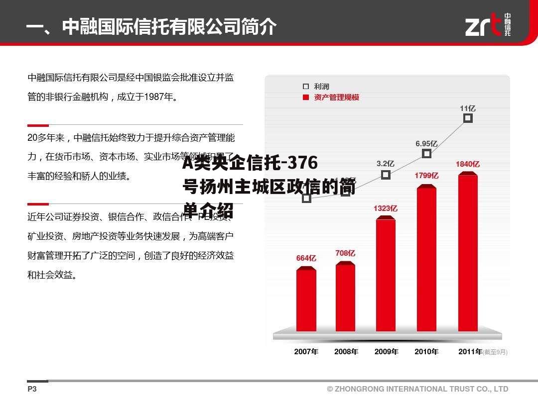 A类央企信托-376号扬州主城区政信的简单介绍