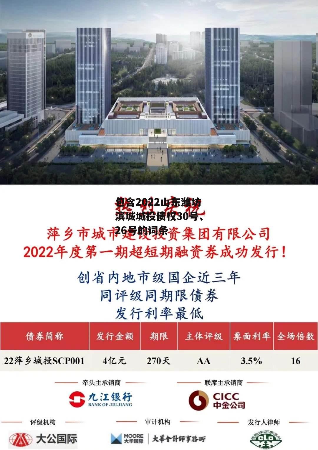 包含2022山东潍坊滨城城投债权30号、26号的词条