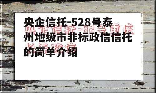 央企信托-528号泰州地级市非标政信信托的简单介绍