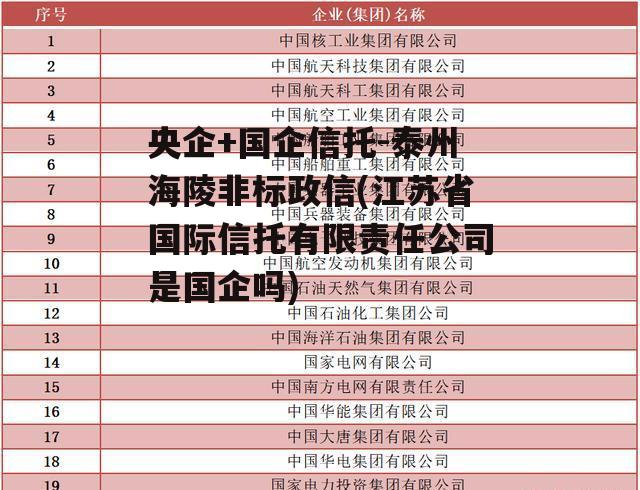 央企+国企信托-泰州海陵非标政信(江苏省国际信托有限责任公司是国企吗)